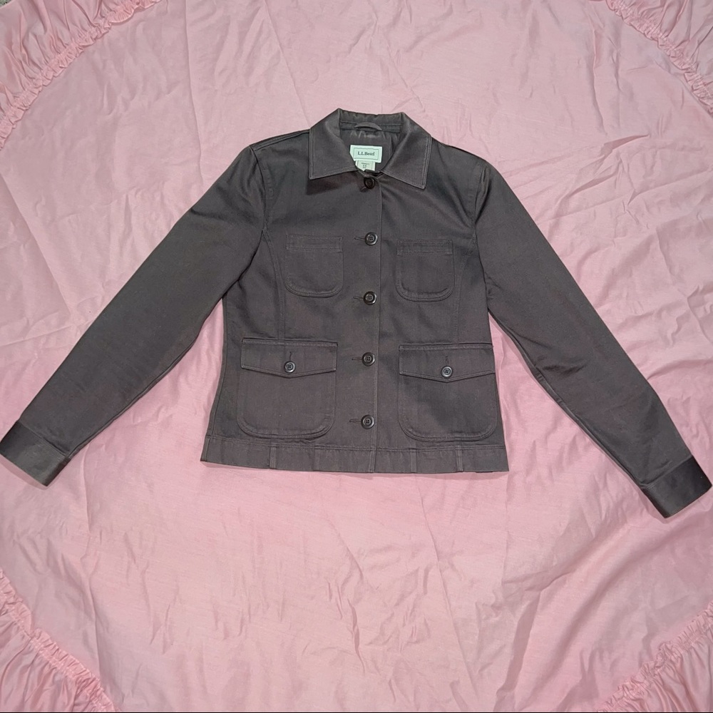 LL Bean Women’s Brown Cotton Button Down Jacket XS